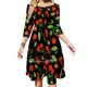 thumbnail image 1 of Vestidos de fiesta de noche Cherry Field Vestido midi sexy para mujer Vestido de una pieza dulce Coreano Divertido Colorido Rojo y verde Cereza Ardilla, 1 of 6