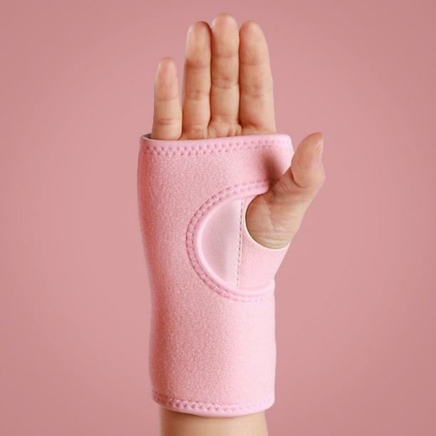 Pulsera Muñequera transpirable Muñequera ortopédica ajustable (mano derecha rosa)
