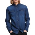 thumbnail image 1 of Calvin Klein Camisa vaquera con botones para hombre, azul, extragrande Calvin Klein Botones al frente, 1 of 1