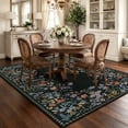 thumbnail image 4 of Wonnitar 5x7 Floral Washable Rug, Black Rugs for Bedroom, Soft Low Pile Living Room Area Rug, Non-Slip Throw Carpet for Dorm Office, 4 of 12
