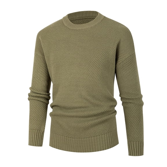 Vedolay Sweaters for Men Long Sleeve Crop Tops Knitted Pullover Sweaters Khaki,XL