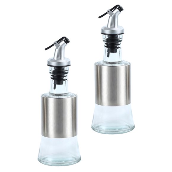 FUTUREORYY 2Ud Dispensadores De Aceite Y Vinagre Compactos Para Cocina En Acero Y Vidrio