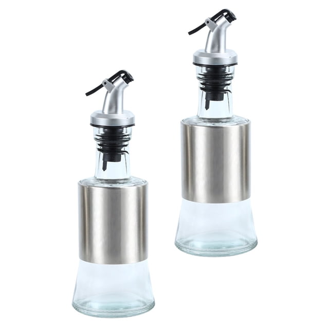 FUTUREORYY 2Ud Dispensadores De Aceite Y Vinagre Compactos Para Cocina En Acero Y Vidrio