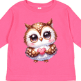 thumbnail image 4 of Inktastic Cute Owl Holding a Heart Boys or Girls Long Sleeve Toddler T-Shirt, 4 of 5