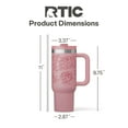 thumbnail image 5 of RTIC 30 oz Tumbler, Ceramic Lined, Leak-Resistant Straw Lid, Road Trip, Pink Peonies, 5 of 8