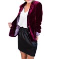 thumbnail image 3 of CENL Womens Long Sleeve Velvet Blazer Jacket Office Suit Open Front Cardigan Coats, 3 of 9