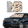thumbnail image 4 of XMXY Car Sun Shade Windshield, Brown Tan Seamless Print Automotive Front Window Sun Visor for Cars SUV Trucks, Medium Size, 4 of 8