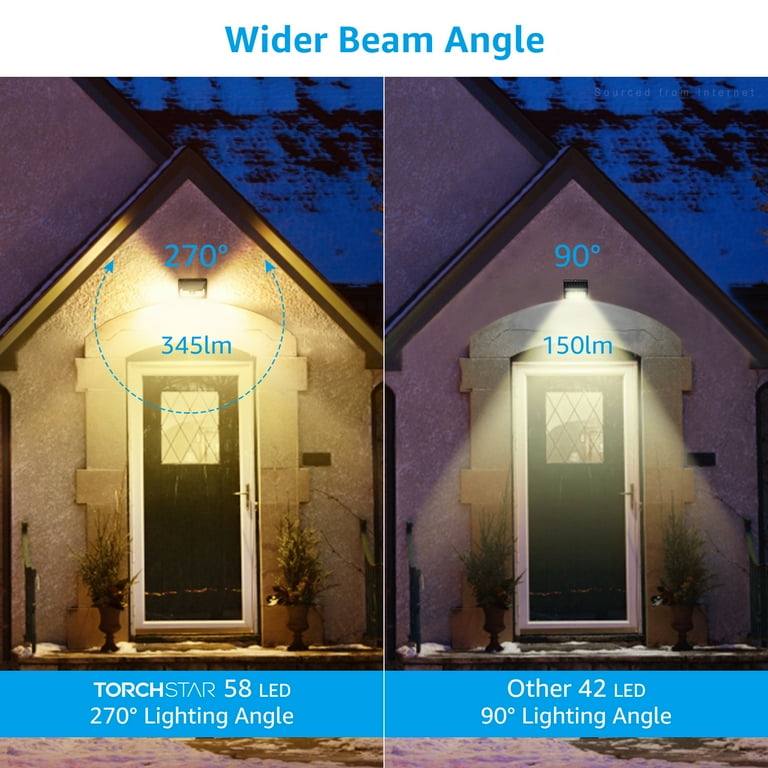 58 LED Outdoor LED Solar Motion Sensor Lights for Patio, 3000K Warm White, Pack of 2 58 LED Outdoor LED Solar Motion Sensor Lights for Patio, 3000K Warm White, Pack of 2