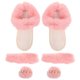 thumbnail image 1 of juego de forros cálidos para zapatos, pantuflas de felpa con bandas y pompón para zapatos, plantillas de repuesto para invierno, color rosa, talla 42-43, 1 of 8