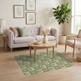 thumbnail image 3 of ODIKA 4'x6' Green Sage Cottage Botanical Wildflower Washable Area Rug Delicate Scattered Floral Branch Pattern Pet Friendly, Non-Shedding for Bedroom, Reading Nook, 3 of 7