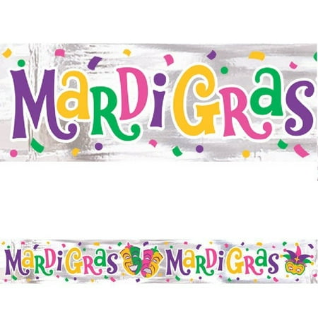 Mardi Gras Foil Banner 9 ft