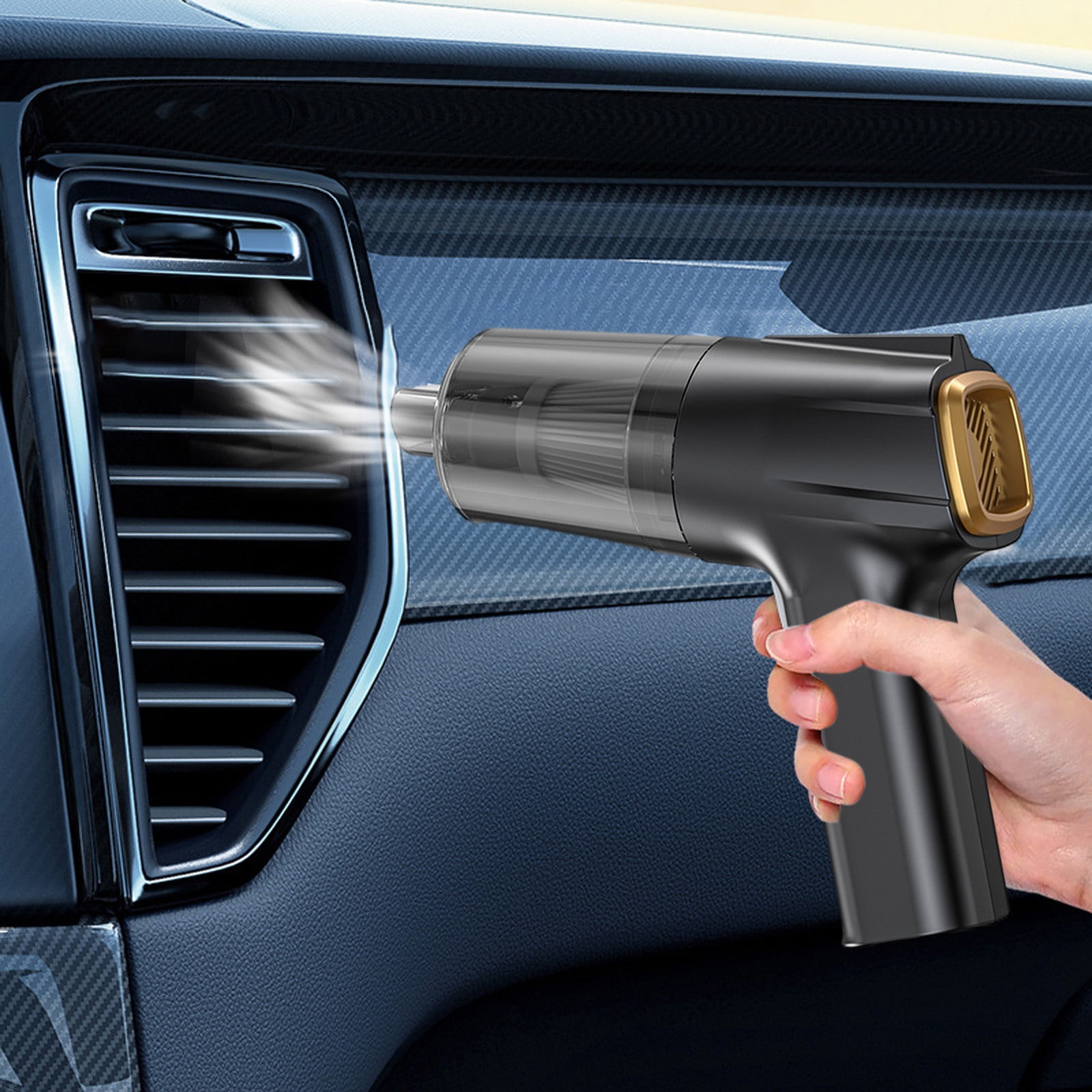COM1950s Wireless Car Vacuum Cleaner Mini Vacuum, Wireless Handheld Car Vacuum Cleaner Rechargeable, Strong Suction, 3 In1 Buster & Blower & Hand Pump, Dry Use for Car, Keyboard