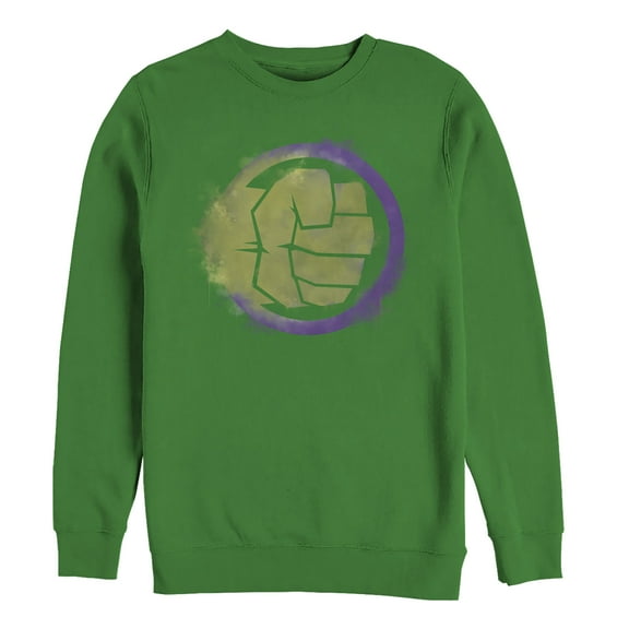 Men's Marvel Avengers: Endgame Smudged Hulk  Sweatshirt Kelly Green Medium
