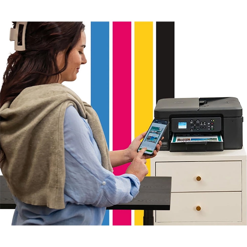 Brother Work Smart 1360 Wireless Color Inkjet All-in-One Printer Bundle with Deco Gear CPS 26 Month Protection Pack, Tech Smart USA Printer Essentials, Deco Essential 6FT Printer Cable and HDMI Cable