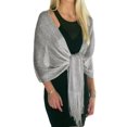 thumbnail image 1 of Chales y abrigos ShineGlitz para vestidos de noche plateados, 1 of 5