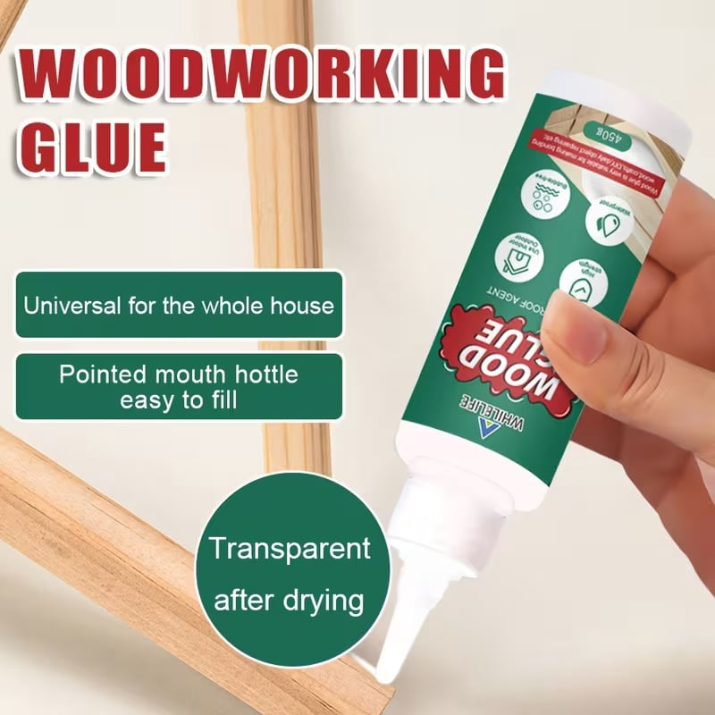 High-Quality Waterproof Woodworking Glue - 1 Pound (450g) Strong Bonding, Fast Curing, Long-Lasting Adhesive for Furniture Restoration and Handcrafting