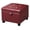 Leather Red With Solid Wood Legs, variant on 16.7" H Vintage Golden Brown Leather Storage Ottoman with 360 Caster Wheels, Square Foot Stool with Decorative Bronze Thumb Tacks & 330 LB Load Capacity