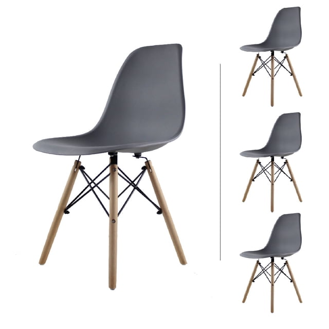 Set de 4 Sillas de Comedor Mundo In Eames Gris