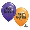 Happy Halloween Purple and Orange 11Inch Latex Balloons 12 Pack