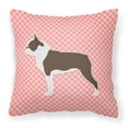 thumbnail image 2 of Carolines Treasures BB3844PW1818 Boston Terrier Checkerboard Green Fabric Decorative Pillow, 2 of 5