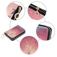 thumbnail image 3 of PU Leather Zipper Card Case Credit Card Holder Small Wallets Whimsical Heart-shaped Tree, 3 of 7