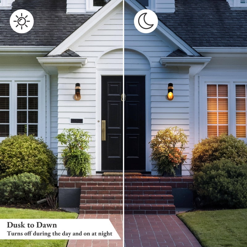LNC Dusk to Dawn Outdoor Wall Light,11.4" H Black and Gold Modern Wall Sconce,Waterproof Metal Exterior Light for Porch,Garage,Entryway