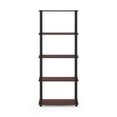 thumbnail image 3 of Furinno Wire 5-Tier Industrial Style Metal Frame Display Shelf, 16 Wide, Walnut Cove, 3 of 5