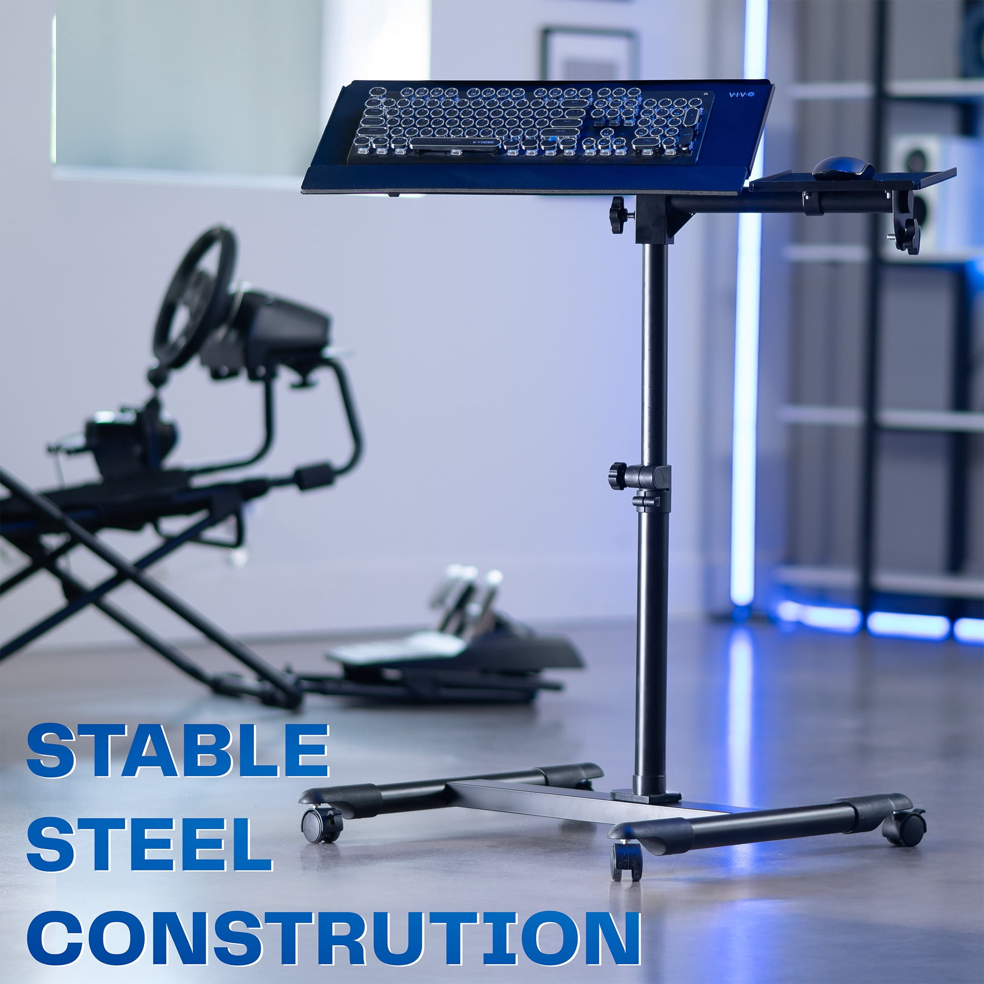 VIVO Black Freestanding Keyboard Tray Cart