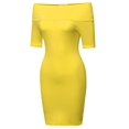 thumbnail image 2 of FashionOutfit Women's Summer Off-Sholder Soft Stretchy Tight Short Sleeve Dress, 2 of 3