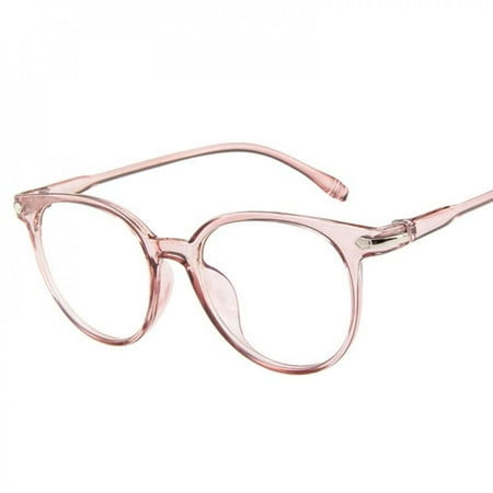 Women Men Blue Light Blocking Glasses Retro Oval Frame Transparent Anti Eyestrain Computer Gaming Glasses