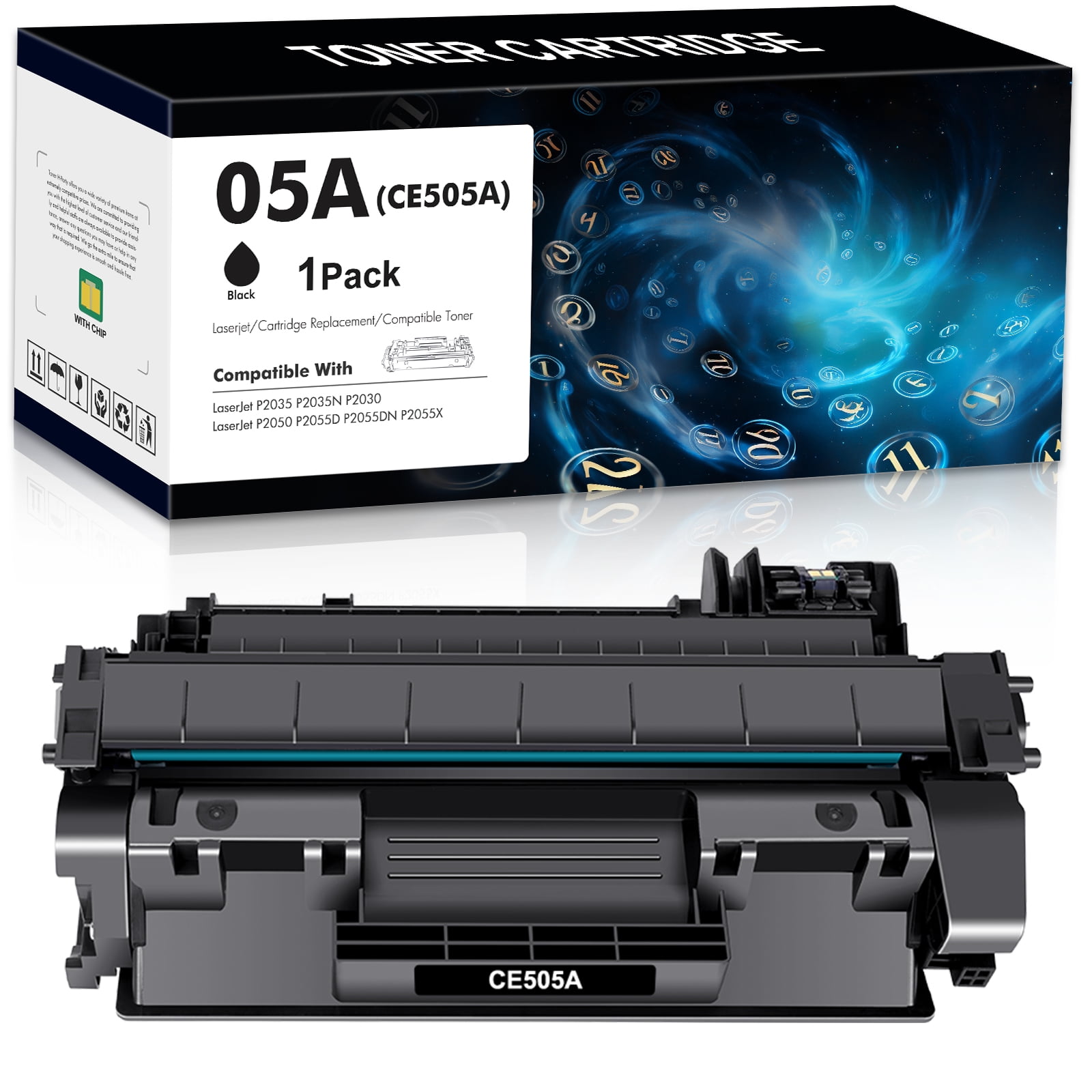Renewable Toner PRO Compatible MICR Toner Cartridge For HP 05A/CE505A - For LaserJet P2035, P2055 Series, Check Printing