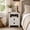 Antique Brush White, variant on KeyWhat Farmhouse Nightstand with Charging Station for Bedroom, 2-Drawer Rustic End Tables for Living Room, Off White