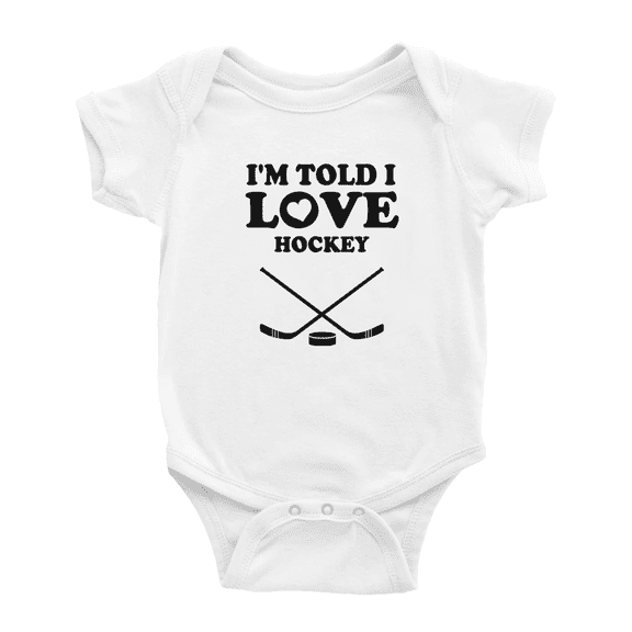 I'm Told I love Hockey Funny Baby Outfits For Boy Girl Unisex