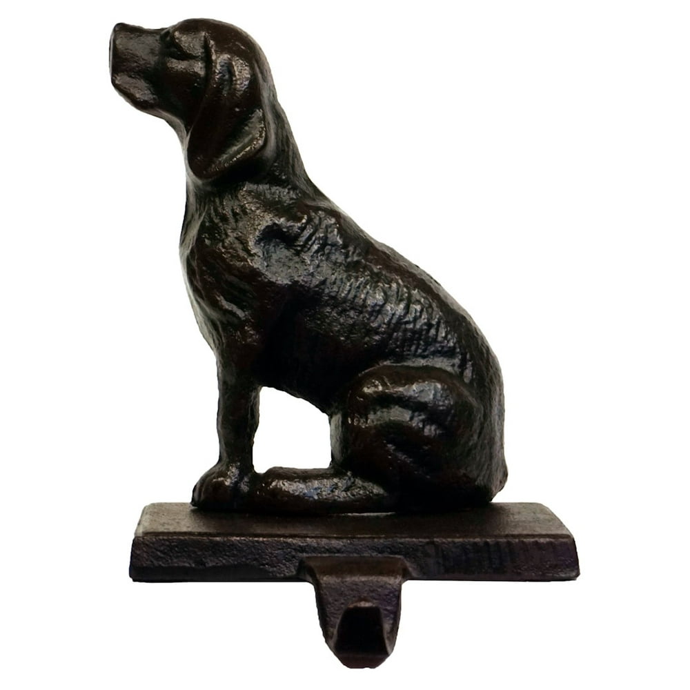Lulu Decor, Cast Iron Dog Stocking Holder, Cute Mantel Hanger, Strong