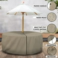 thumbnail image 4 of COVERS&ALL Patio Round Table and Chair Set Cover with Umbrella Hole - Heavyduty 12 Oz Waterproof Outdoor Backyard Furniture Cover with Air Pocket & Drawstring for Snug fit. (70" Dia x 23" H, Beige), 4 of 8