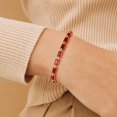 thumbnail image 3 of 18K Gold-Plated Cubic Zirconia Rectangle Micro Pave Smooth Slider Bracelet Multicolor T120, 3 of 9