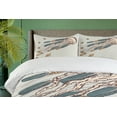 thumbnail image 4 of Ambesonne Jellyfish Duvet Cover Sets, Boho Feather Shells Fish, 2-Queen, Grey Beige Brown, 4 of 7