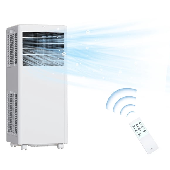 8000 BTU 3-in-1 Portable Air Conditioner – Dehumidifier & Fan – Quiet AC with Remote Control, 24H Timer, Sleep Mode – Cools Rooms up to 350 Sq.Ft – Window Kit – Ideal for Bedroom, Living Room, Office