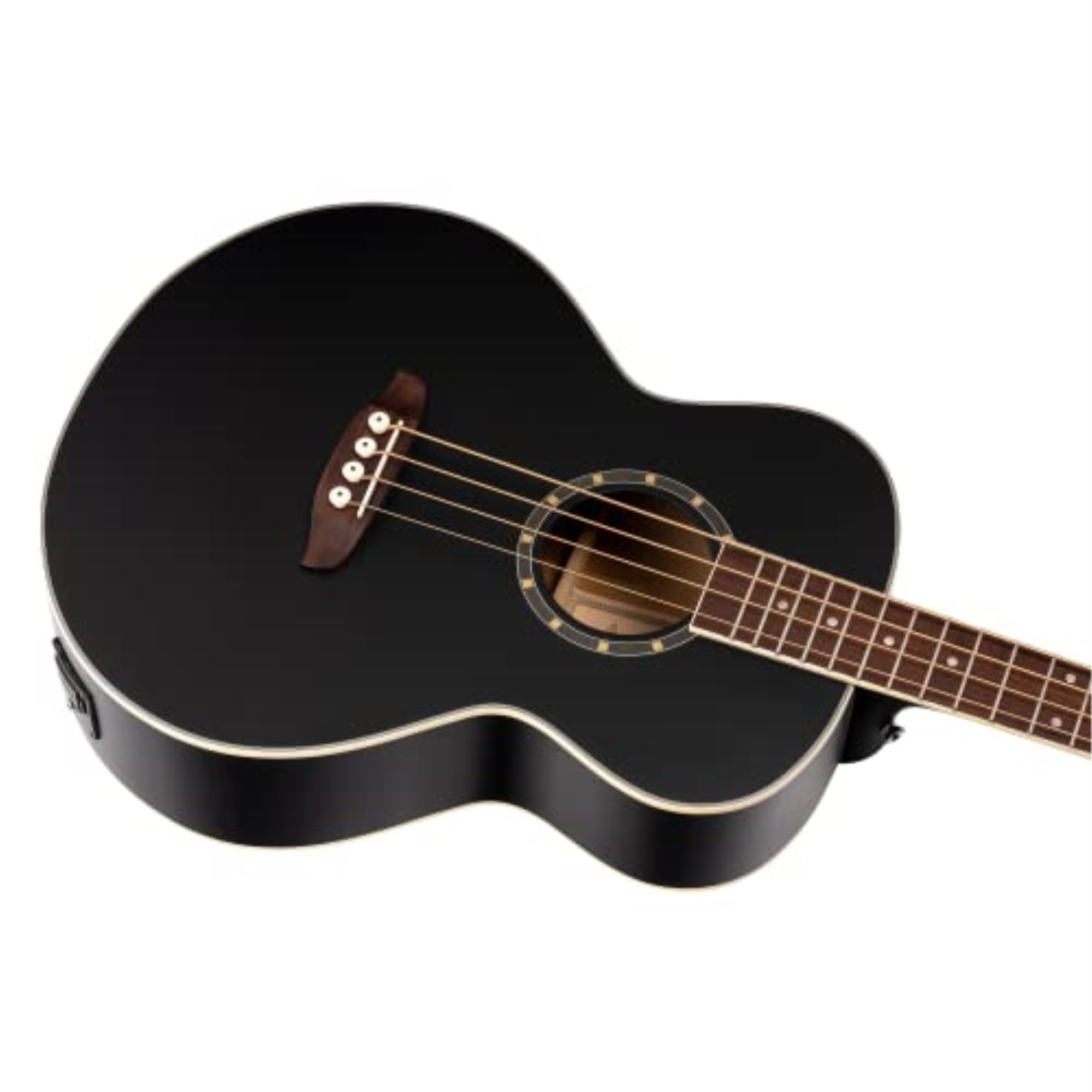 Ortega D7E 4-String Acoustic/Electric Bass Guitar Satin Black