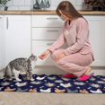 thumbnail image 3 of Rooster and Floral Navy Pattern Anti Fatigue Kitchen Rugs Set Of 2, Non Slip Washable Decorative Floor Mats for Kitchen Sink Laundry, 17"x30" and 17"x47", 3 of 6