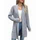 thumbnail image 3 of Cárdigan de Larga de Otoño para Mujer, Moderno Cárdigan de Punto Holgado con Bolsillos y Abertura Frontal para Invierno. Gris XL, 3 of 10