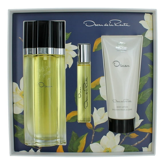 Oscar de la Renta Oscar, Oscar Signature Eau de Toilette 3 Piece Gift Set for Women - Perfume Spray 3.4 Fl. Oz, Travel Spray 0.5 Fl. Oz, and Body Lotion 3.4 Fl. Oz.