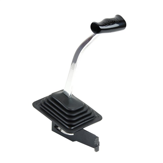 B&M Auto Trans Shifter 80775 Unimatic; Detent Shifter; T Handle Style Grip; Compatible With 2/3/4 Speed Forward Pattern Valve Body; Floor Mount; 12.72 Inch Overall Height; With Neutral Safety Switch