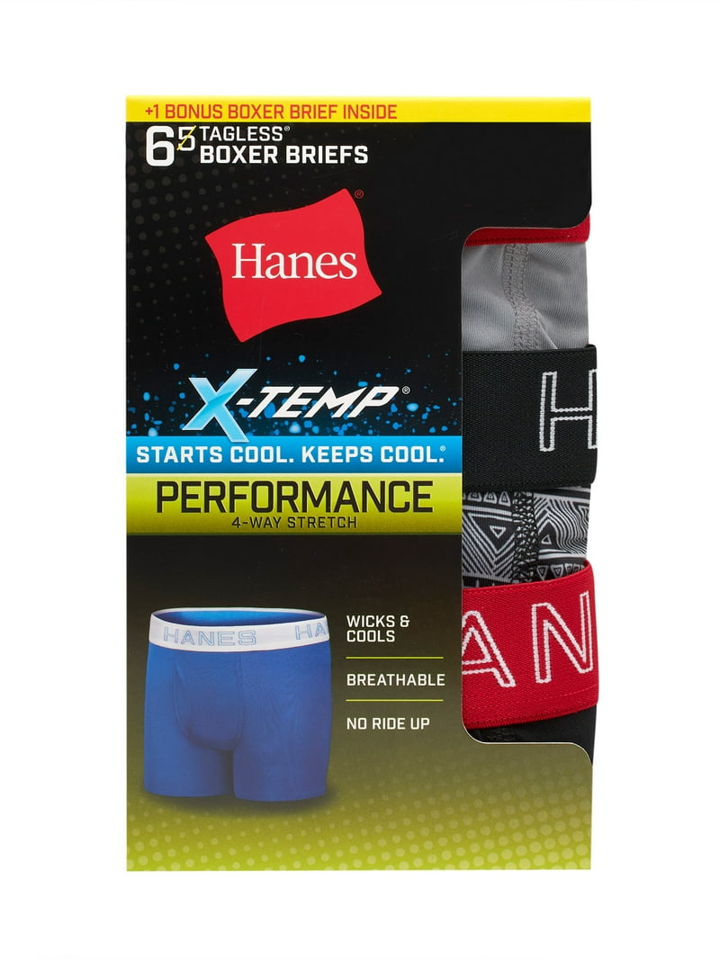 Hanes Youth X-Temp Stretch Boxer Brief Underwear, 5-Pack, Sizes S