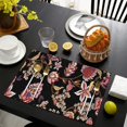 thumbnail image 4 of Pioneer Flower Floral Print Pattern Summer Placemats Table Placemats Set Of 4-Linen Kitchen Washable Placemats Table Mats 12x18 Inch Non-Slip Heat Resistant, 4 of 6