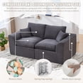 thumbnail image 3 of 2-Seater Cloud Modular Sofa - Removable Cushion Covers, No Assembly Required for Living Room,Dark Gray, 3 of 26