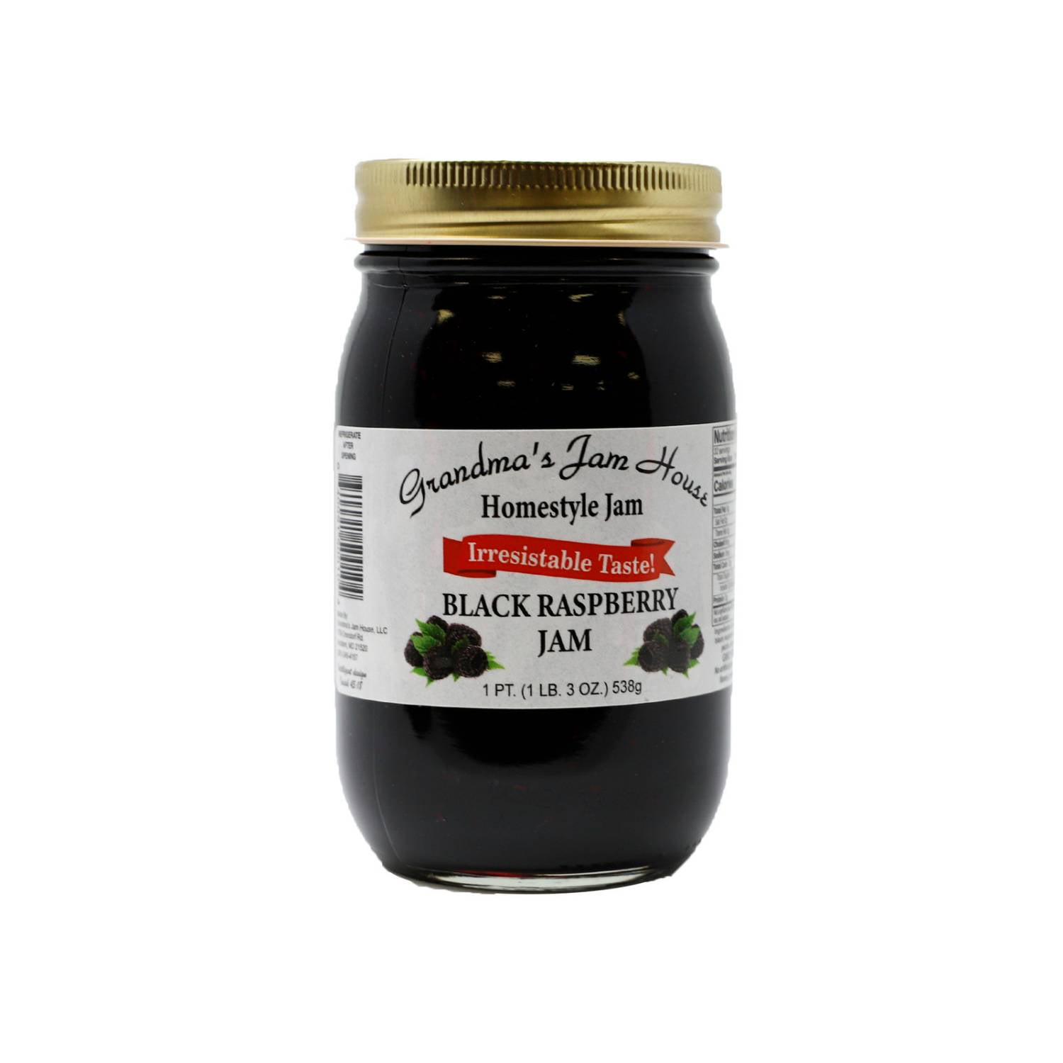 Grandma's Jam House All Natural USA Made Black Raspberry Jam 19 Oz