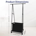 thumbnail image 4 of Clothes Rack with Large Storage Bag Removable Clothes Organizer Stand on Wheels 2-in-1 Freestanding Triangle Garment Rack Rolling Clothes Storage Cart for Bedroom Laundry Room, Black, 4 of 9