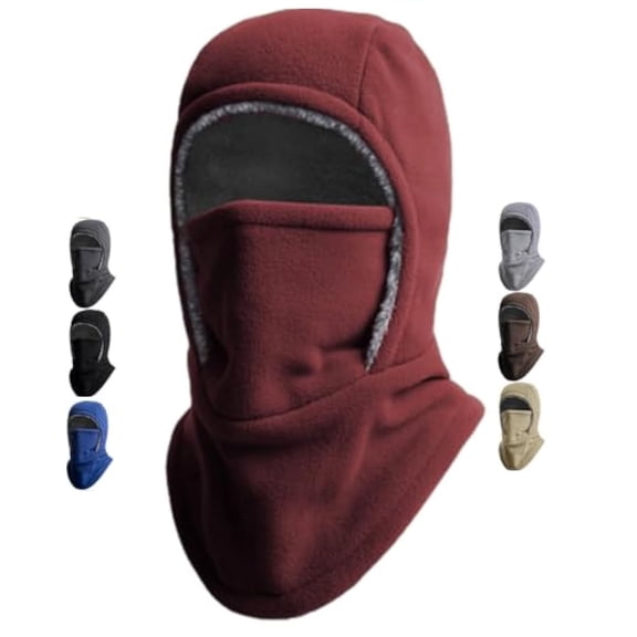Unisex Windproof & Warm Balaclava , Thickened One-Piece Winter Hood Face Mask, Neck Warmer and Ear Protection