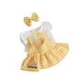 thumbnail image 4 of 3 piezas de ropa para muñecas pequeñas de 20 cm, trajes para muñecas de niña, falda de muñeca de peluche de moda, tocado de manga corta para muñecas Amarillo, 4 of 8